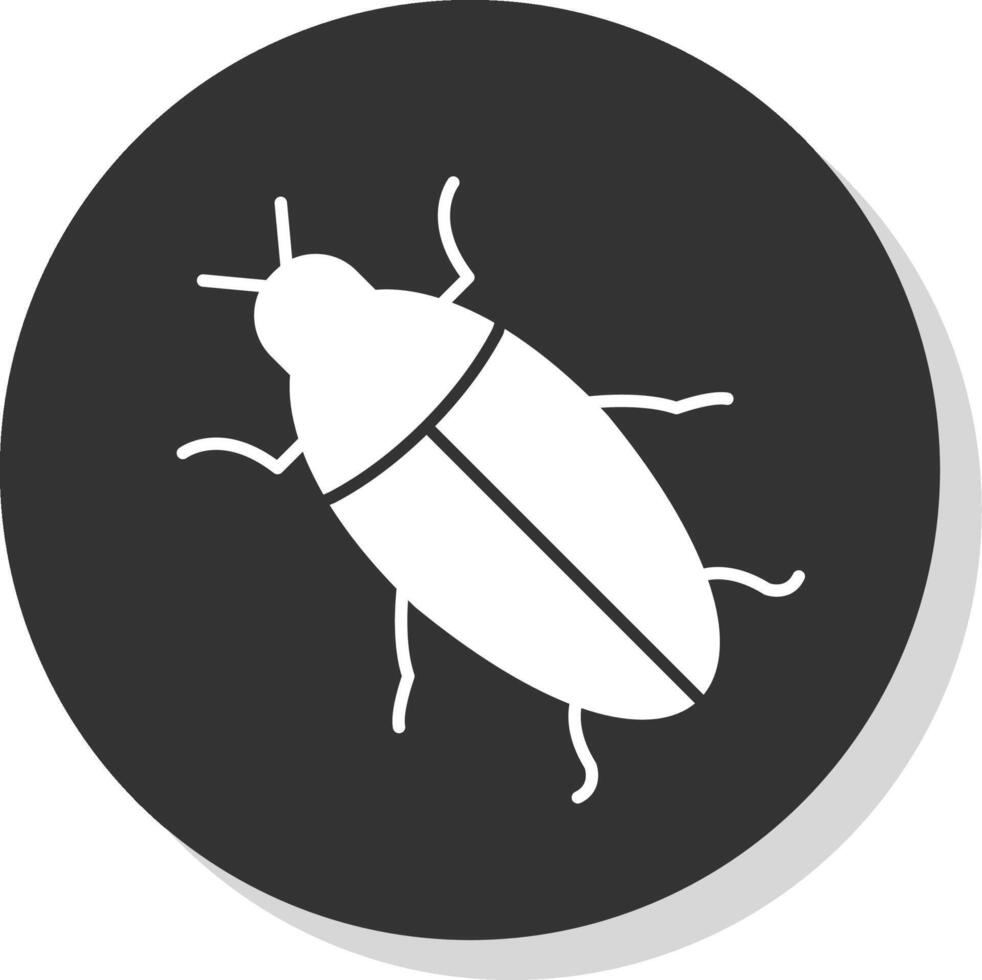 scarafaggio glifo grigio cerchio icona vettore