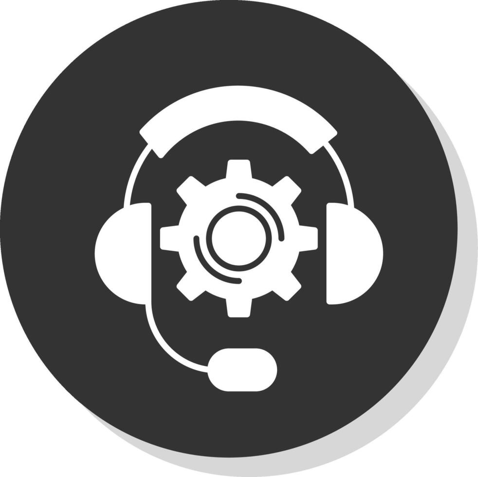 tecnico supporto glifo grigio cerchio icona vettore