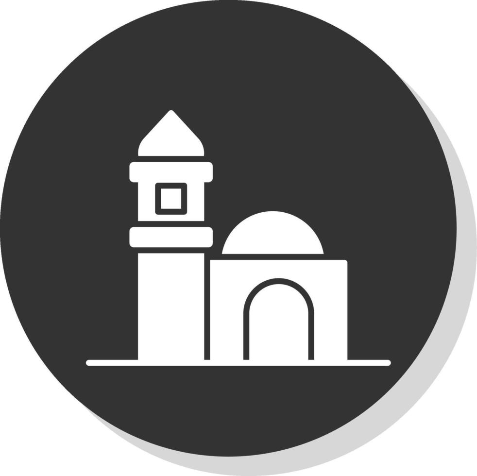moschea glifo grigio cerchio icona vettore
