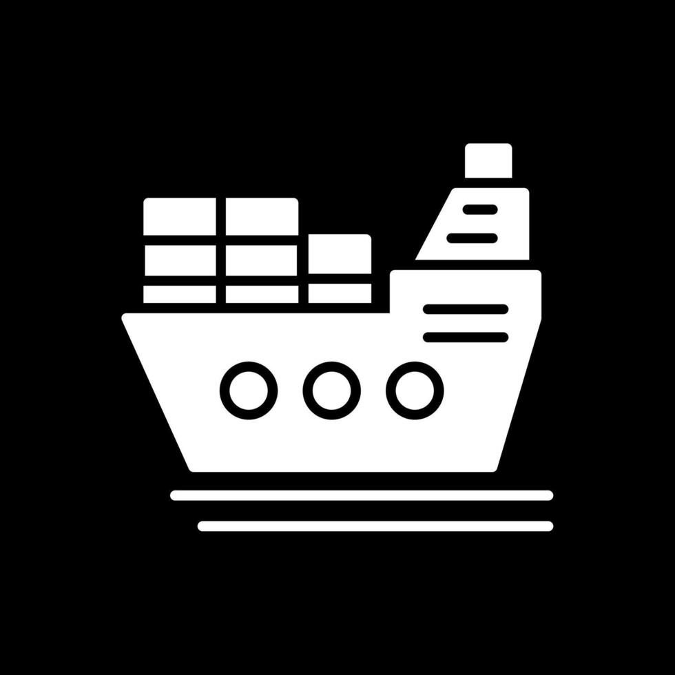 icona del glifo della nave invertita vettore