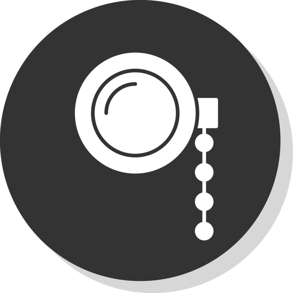 monocolo glifo grigio cerchio icona vettore