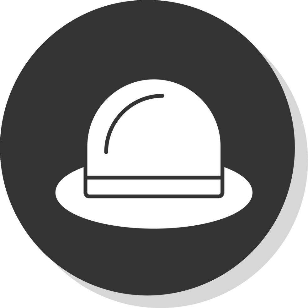 cappello glifo grigio cerchio icona vettore