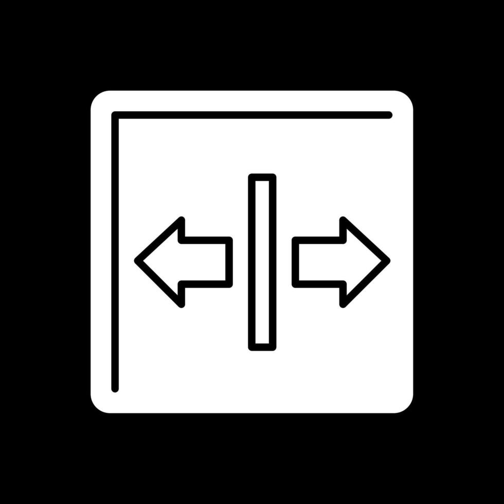 sinistra giusto glifo rovesciato icona vettore