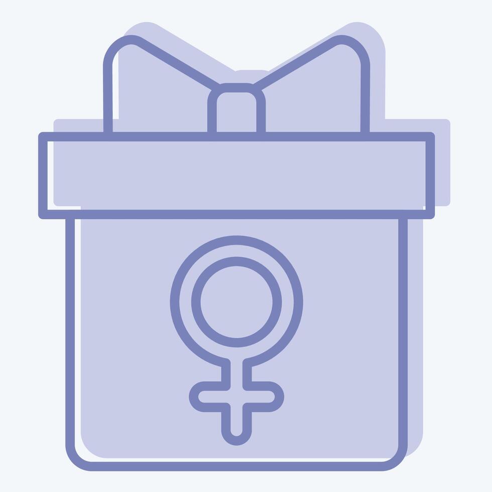 icona regalo. relazionato per donna giorno simbolo. Due tono stile. semplice design illustrazione vettore