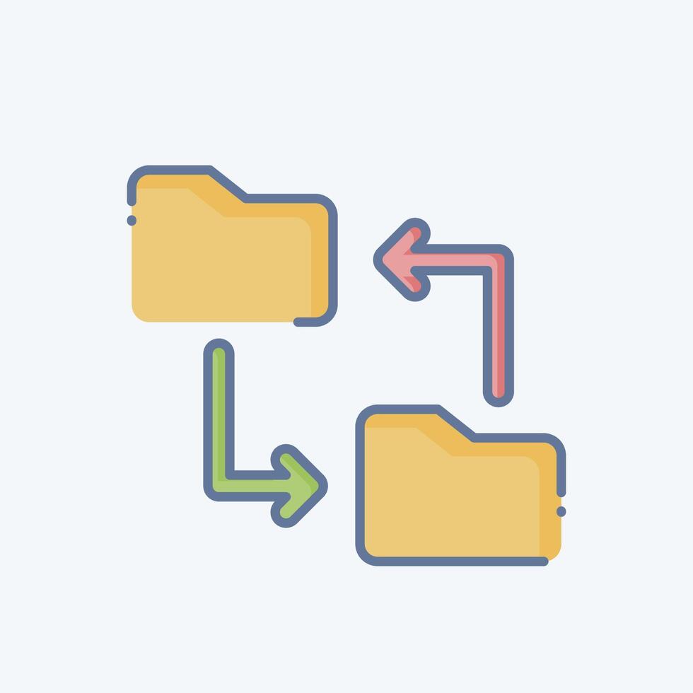 icona file condivisione. relazionato per a distanza Lavorando simbolo. scarabocchio stile. semplice design illustrazione vettore