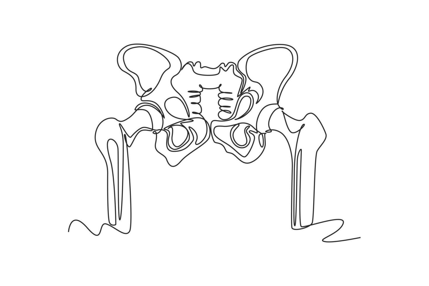 uno continuo linea disegno di anatomia di umano concetto. scarabocchio illustrazione nel semplice lineare stile. vettore