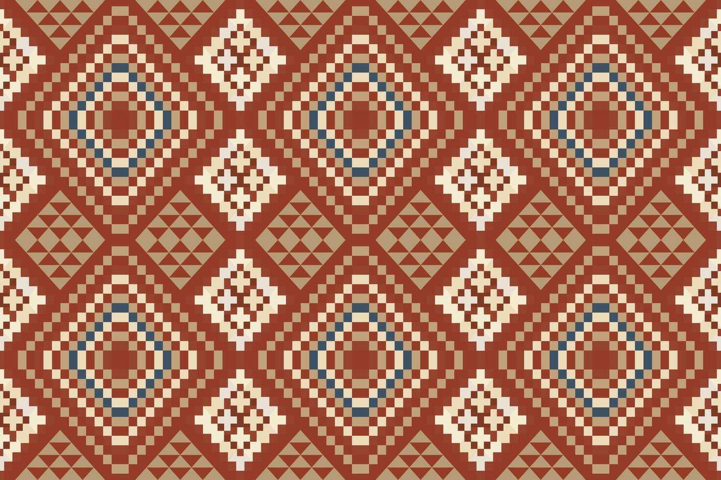 navajo tribale senza soluzione di continuità modello. nativo americano ornamento. etnico Sud occidentale arredamento stile. boho geometrico ornamento. pixel senza soluzione di continuità modello. messicano lenzuolo, tappeto. intrecciata tappeto illustrazione. vettore