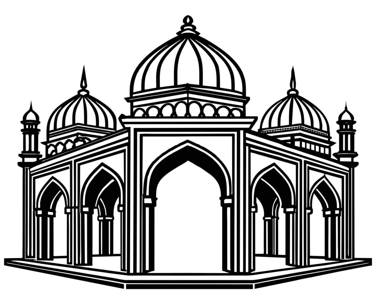 moschea icona illustrazione vettore