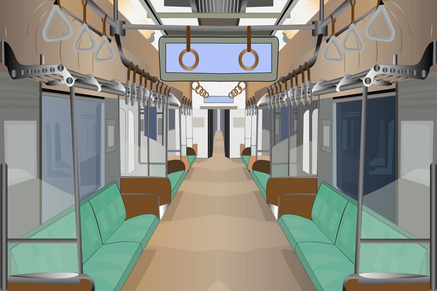 illustrazione vettoriale dell'interno del treno