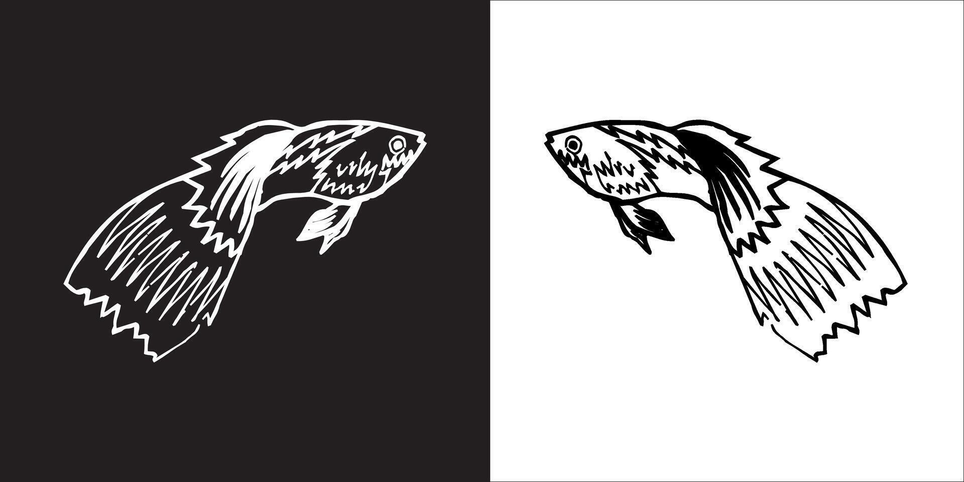 illustrazione grafica di pesce icona vettore