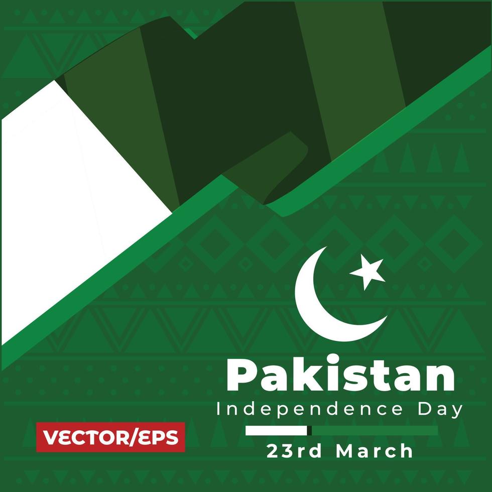 23 marzo giorno del pakistan o libertà del pakistan vettore