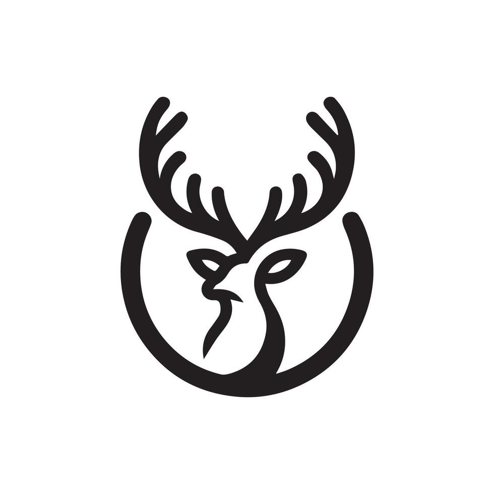minimalista cervo logo su un' bianca sfondo vettore