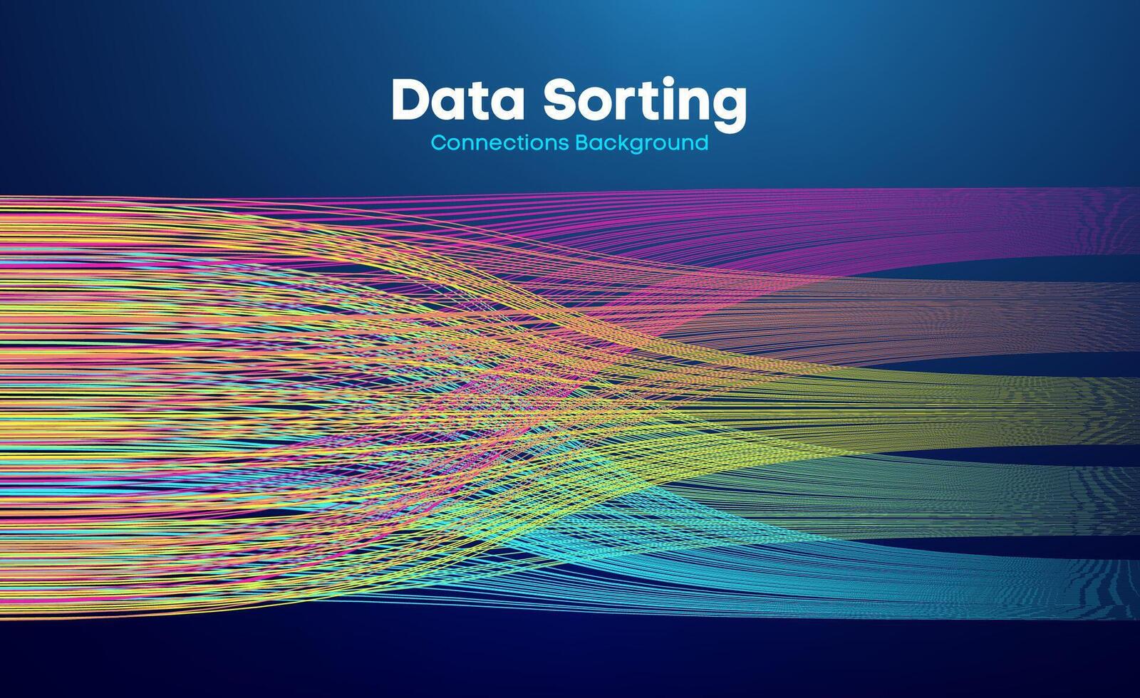 dati ordinamento colorato Linee sfondo. dati flusso tecnologia illustrazione vettore