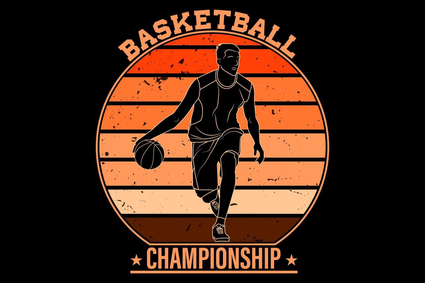 design vintage retrò del campionato di basket vettore