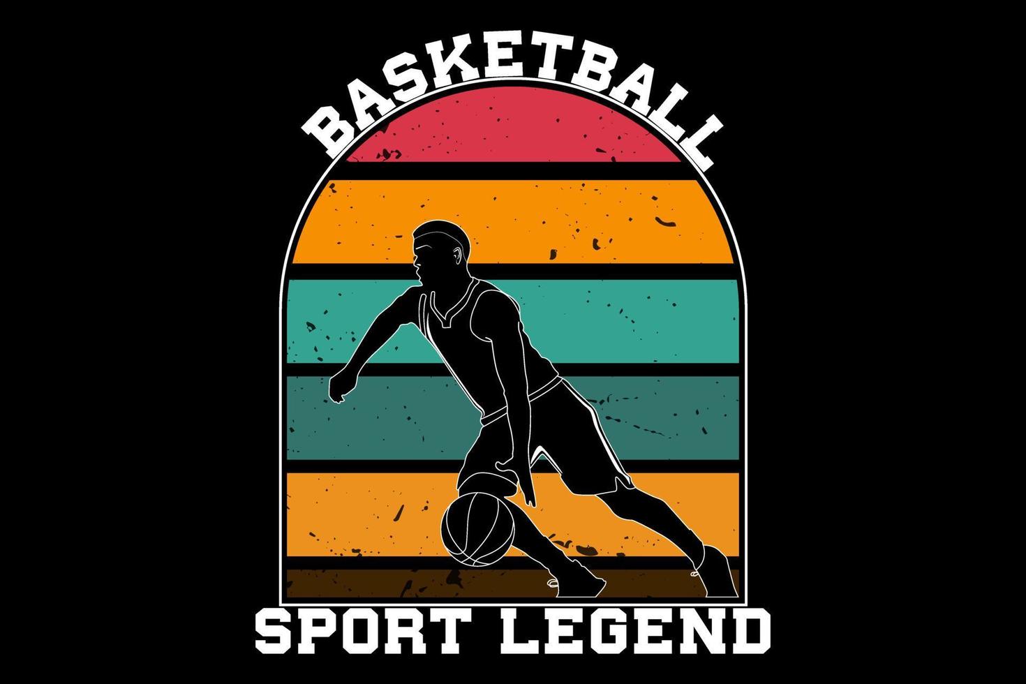 leggenda dello sport del basket design retrò vintage vettore