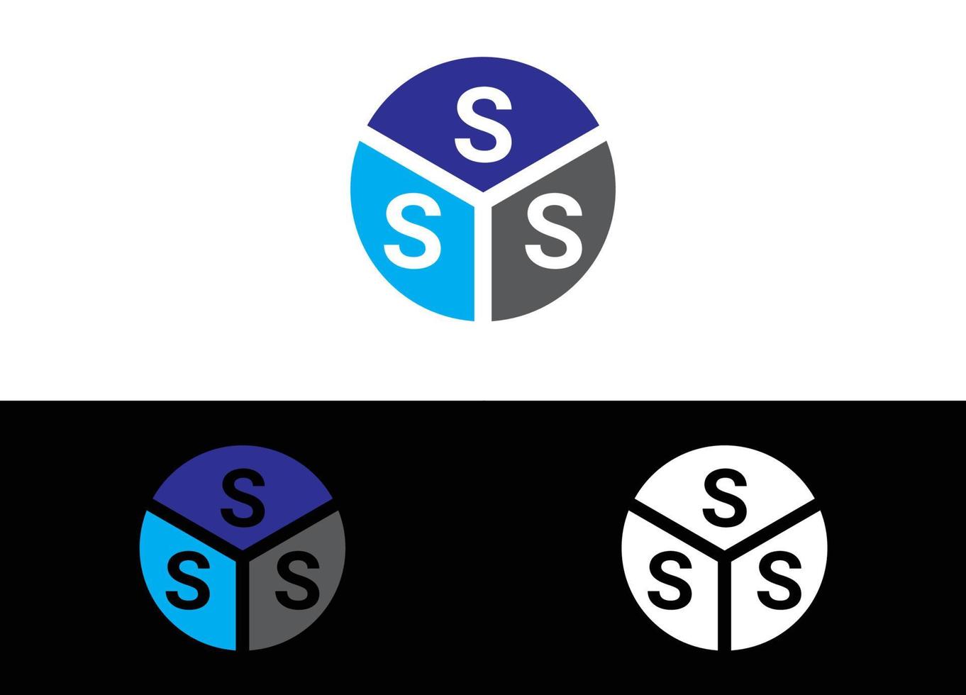 lettera iniziale sss logo o icona design modello di immagine vettoriale