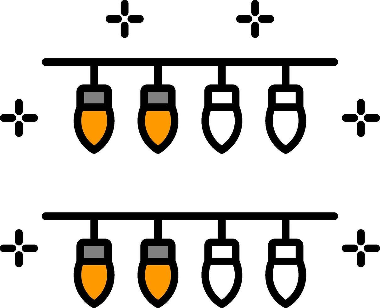 luci pieno metà tagliare icona vettore
