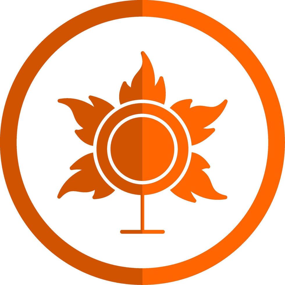squillare di fuoco glifo arancia cerchio icona vettore