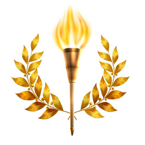 Torch e Laurel Wreath vettore