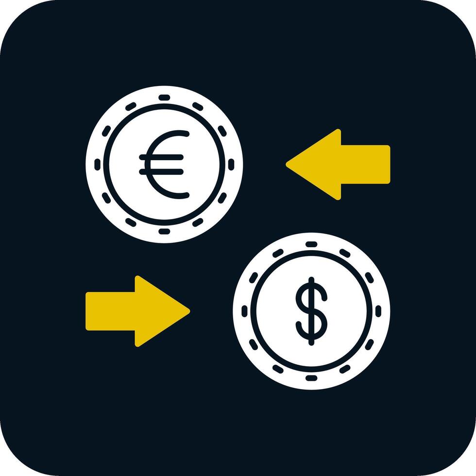 icona a due colori del glifo di cambio valuta vettore