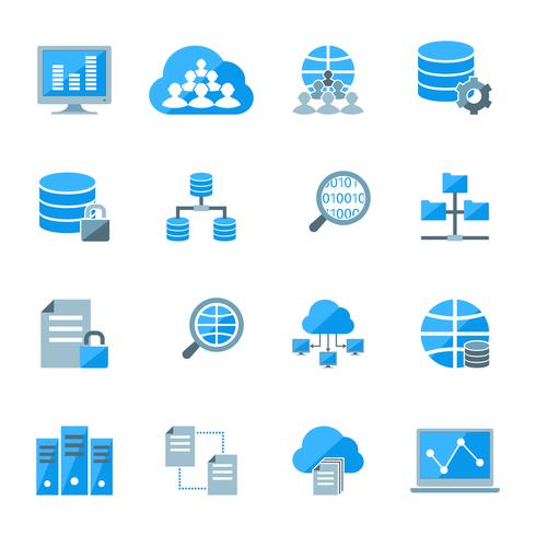 Icone di grandi quantità di dati vettore