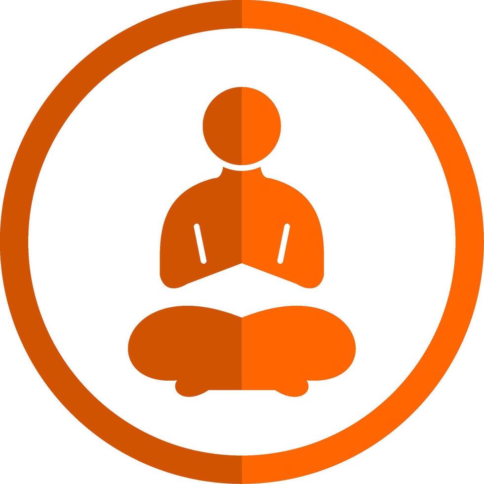 yoga glifo arancia cerchio icona vettore