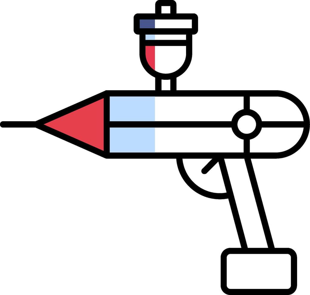 aerografo pieno metà tagliare icona vettore