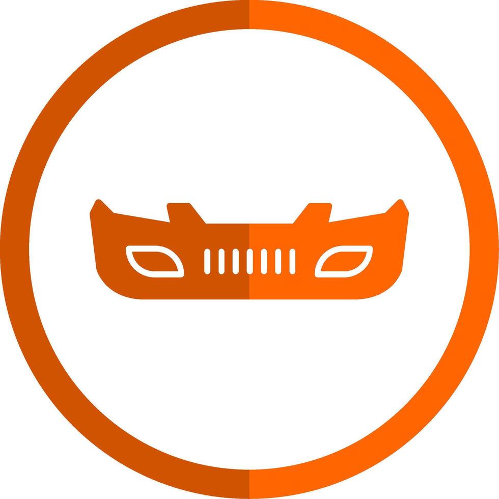 paraurti glifo arancia cerchio icona vettore