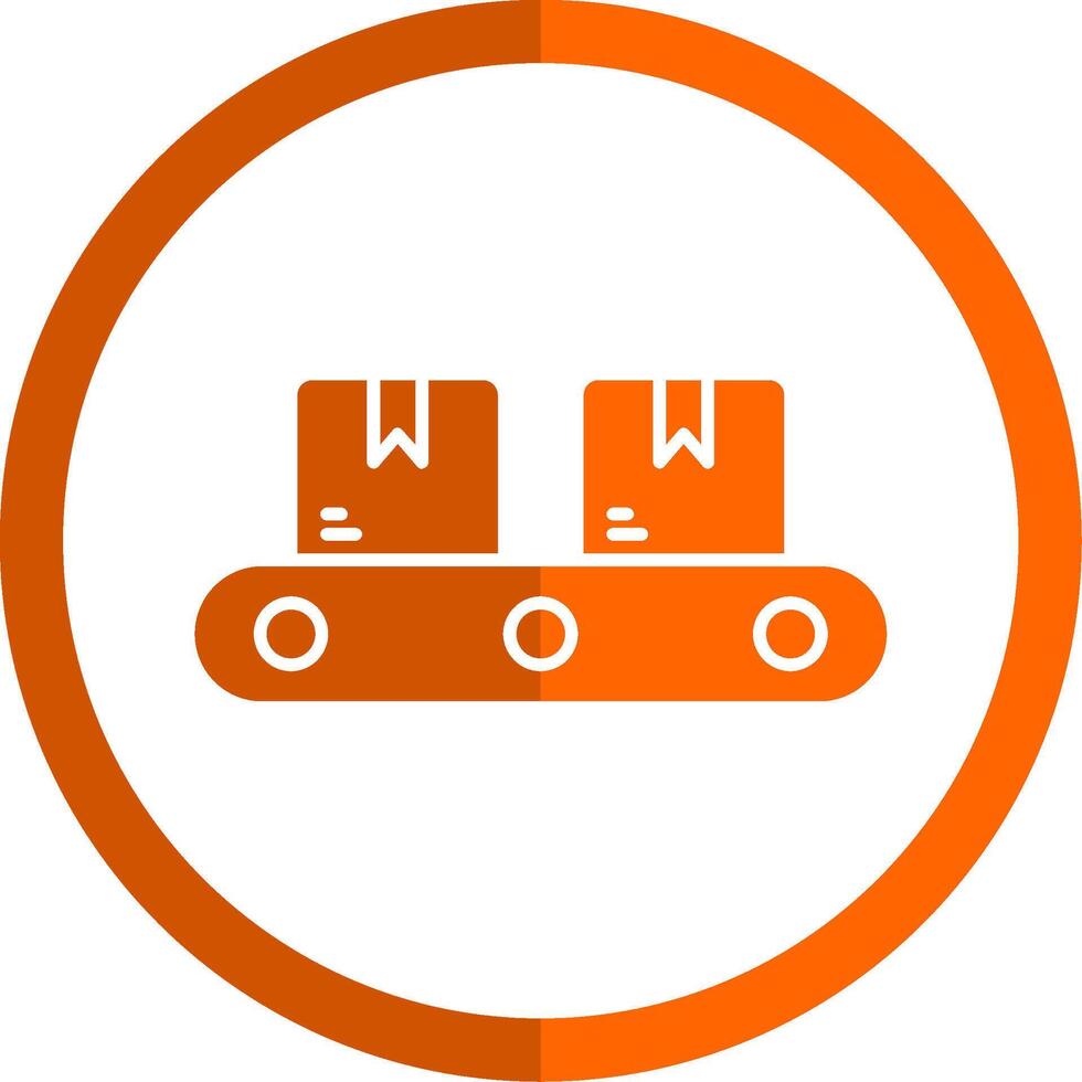 Imballaggio glifo arancia cerchio icona vettore