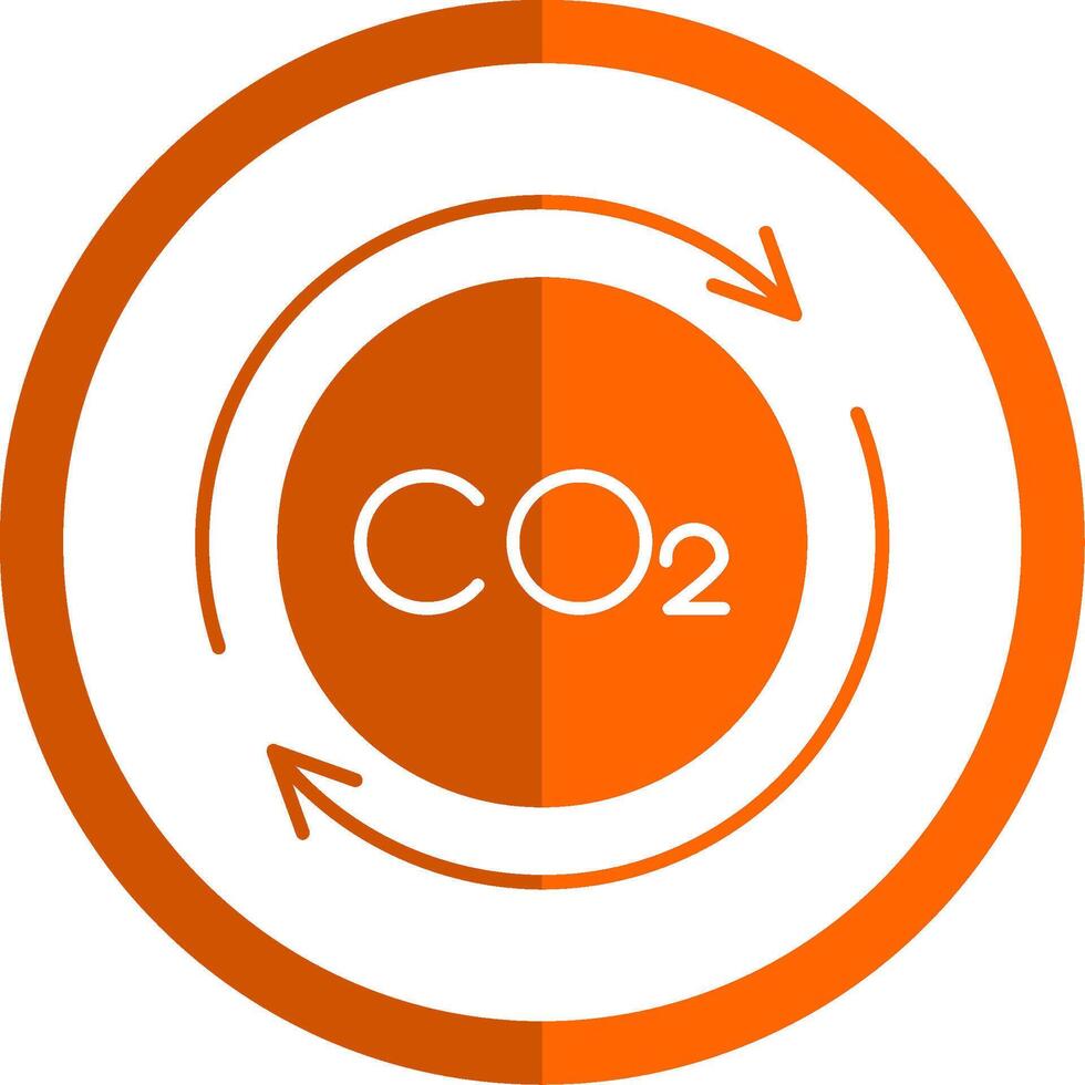 carbonio ciclo glifo arancia cerchio icona vettore