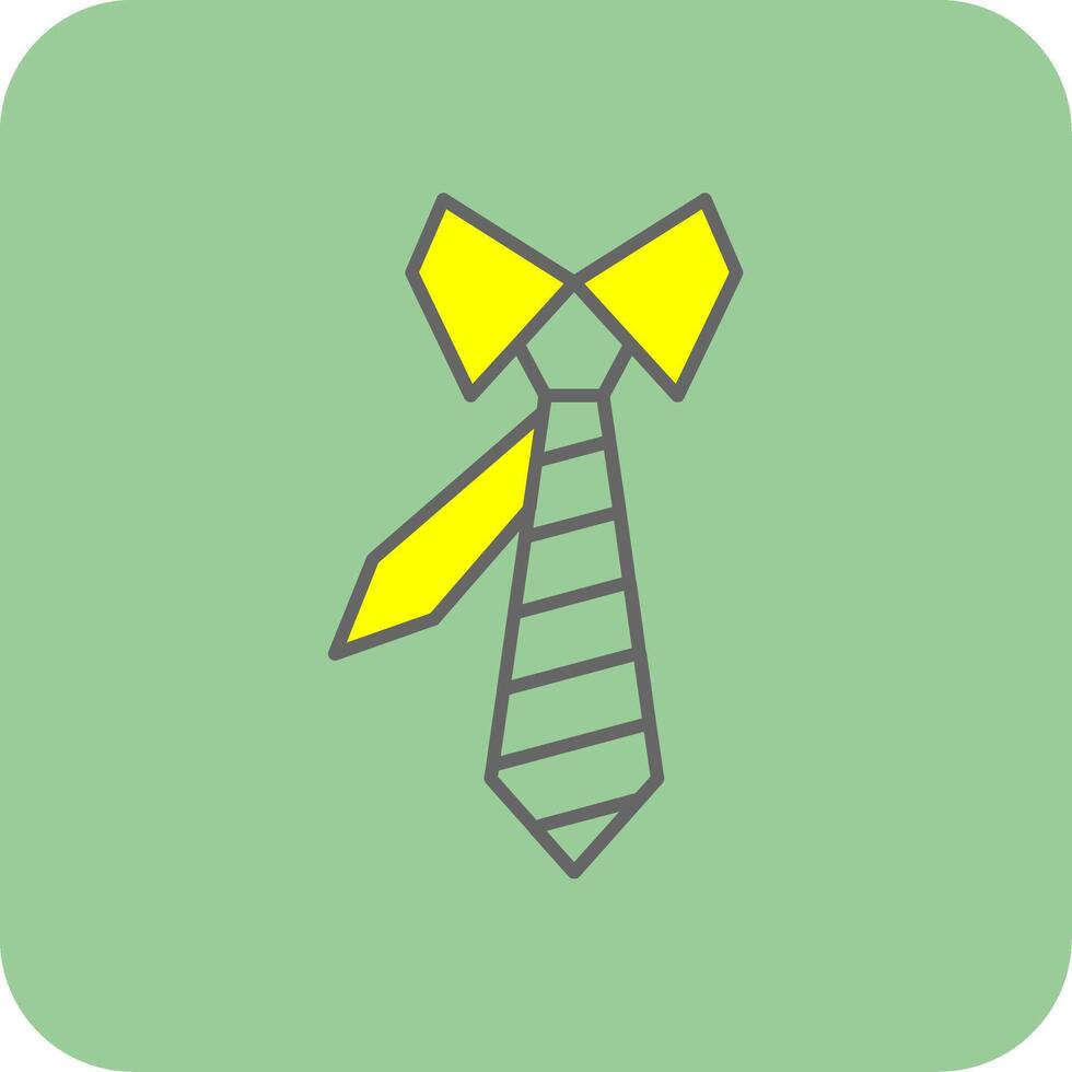 cravatta pieno giallo icona vettore