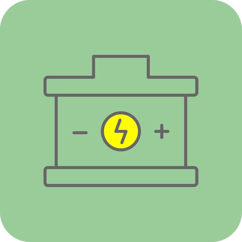 batteria pieno giallo icona vettore