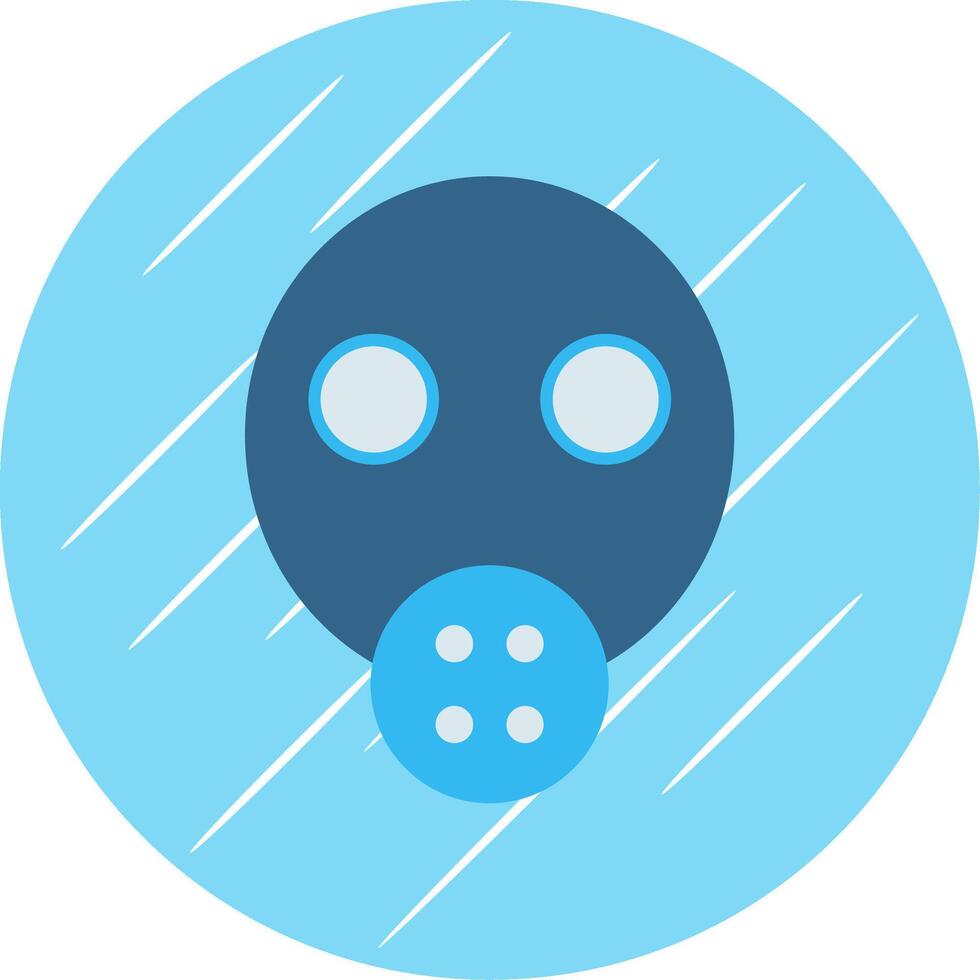 gas maschera piatto blu cerchio icona vettore