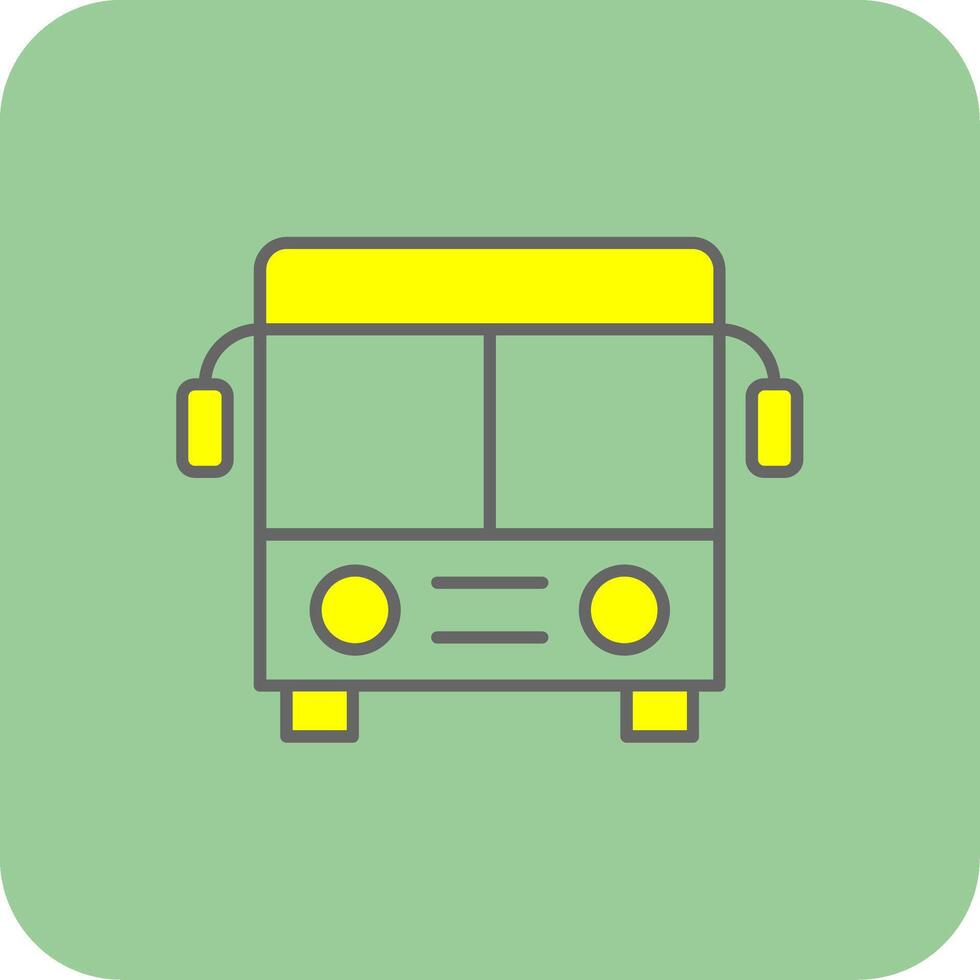 autobus pieno giallo icona vettore
