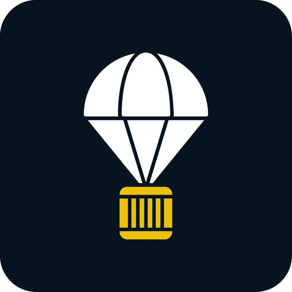 icona a due colori del glifo del paracadute vettore