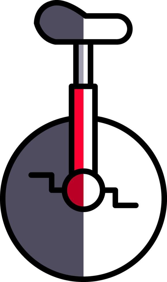 monociclo pieno metà tagliare icona vettore