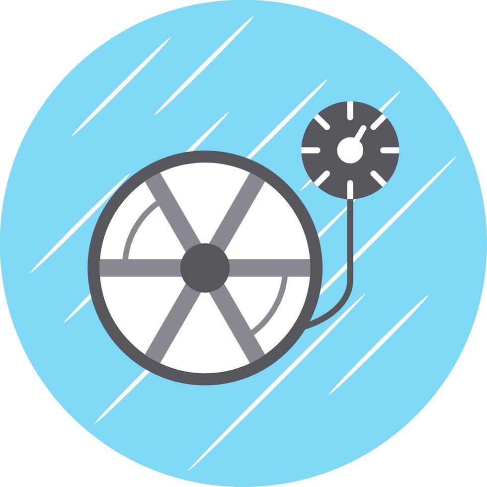 pneumatico pressione piatto blu cerchio icona vettore