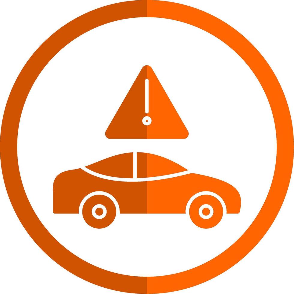 traffico marmellata glifo arancia cerchio icona vettore