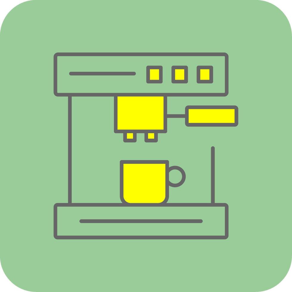 caffè macchina pieno giallo icona vettore