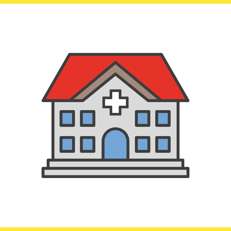 icona del colore dell'ospedale. clinica. centro medico. illustrazione vettoriale isolato