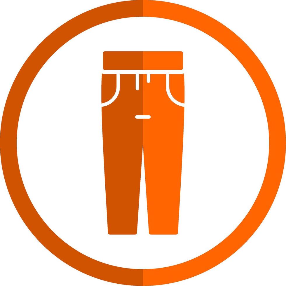i pantaloni glifo arancia cerchio icona vettore