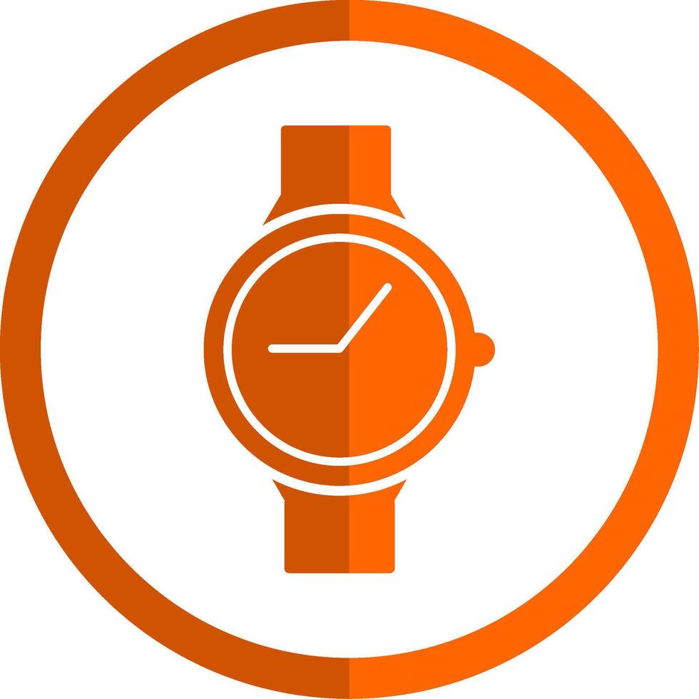 casuale orologio glifo arancia cerchio icona vettore