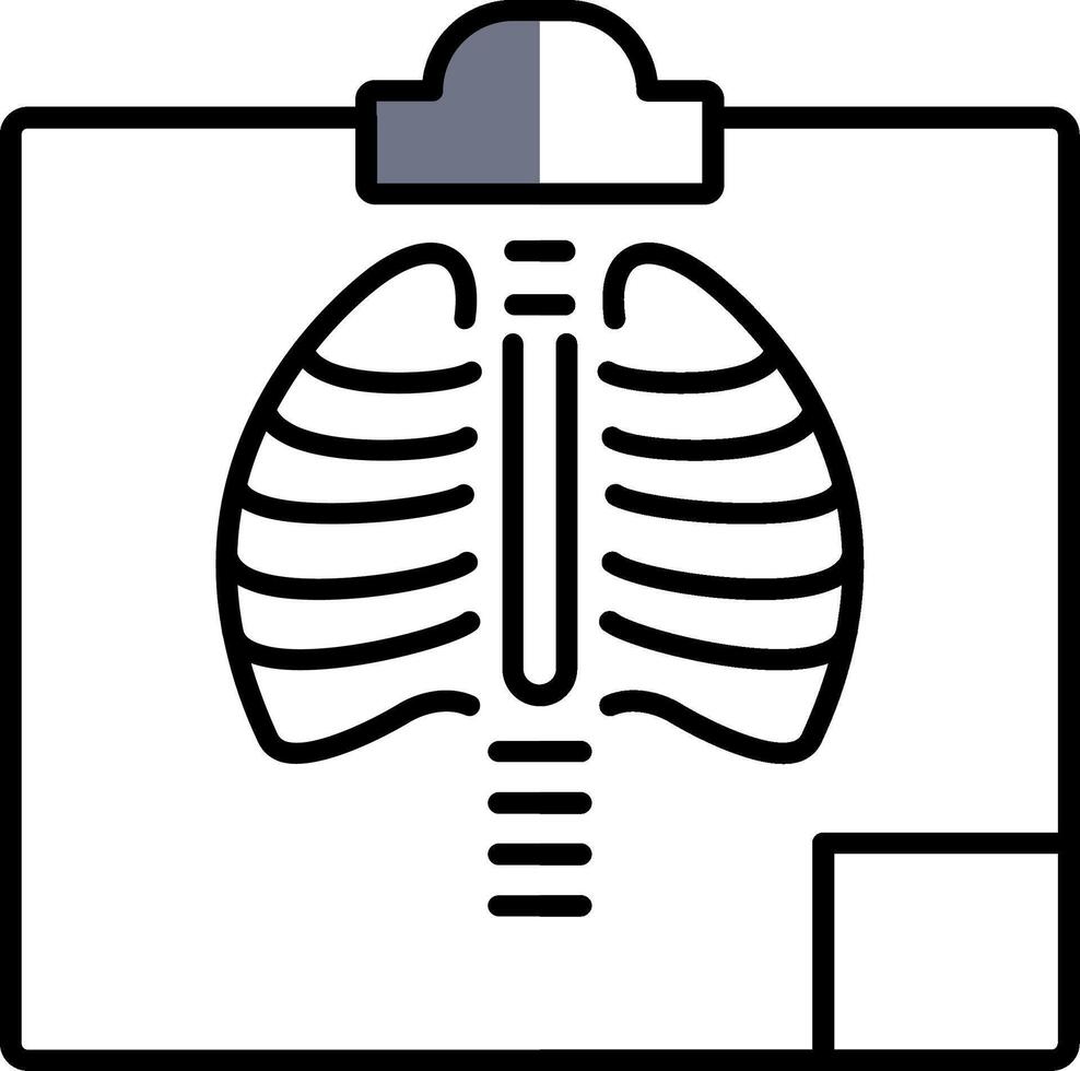 radiologia pieno metà tagliare icona vettore