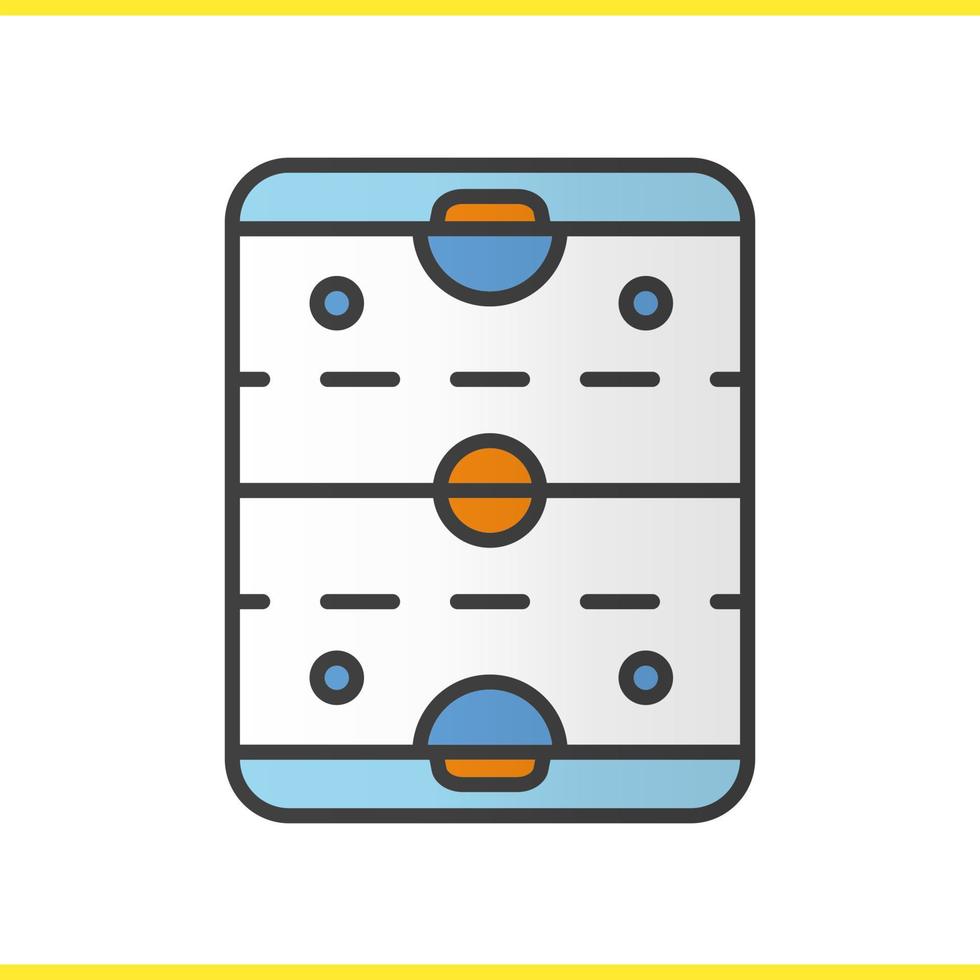 icona del colore della pista di hockey su ghiaccio. schema dello stadio di hockey. illustrazione vettoriale isolato