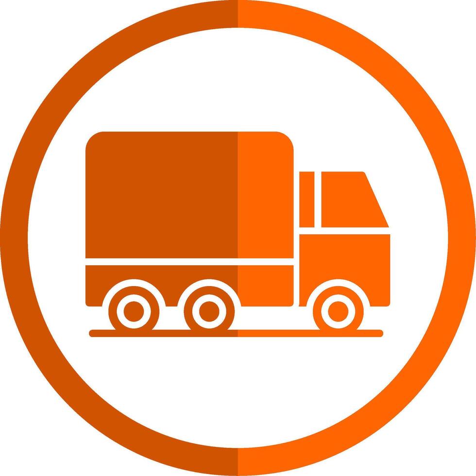 camion glifo arancia cerchio icona vettore