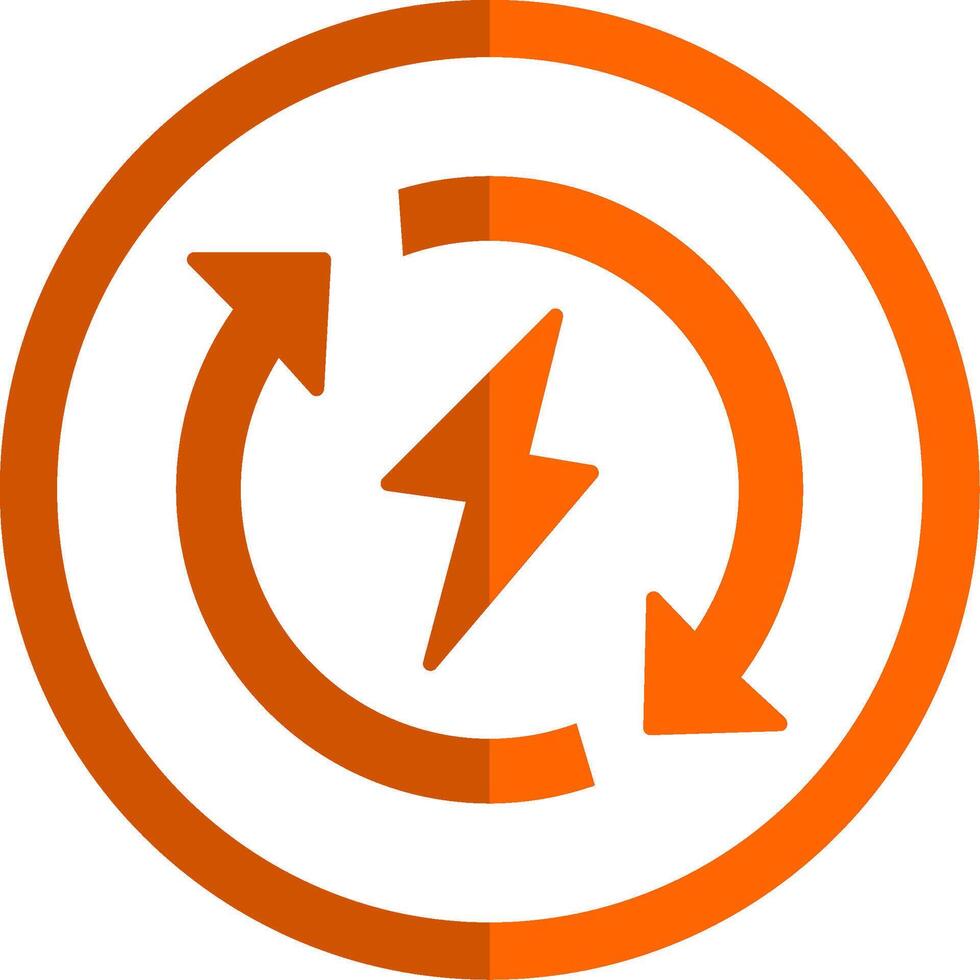 rinnovabile energia glifo arancia cerchio icona vettore