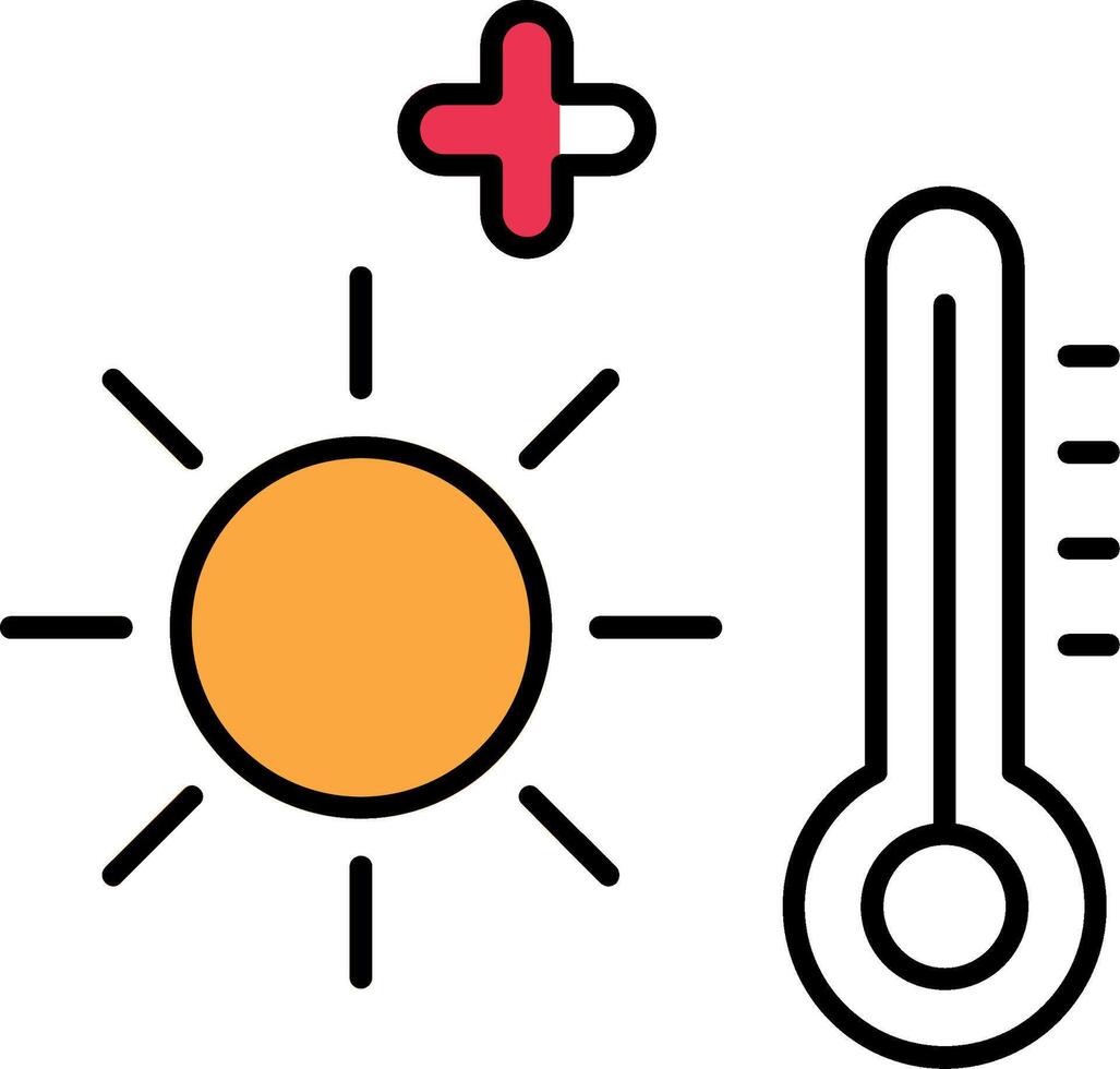 calore onda pieno metà tagliare icona vettore