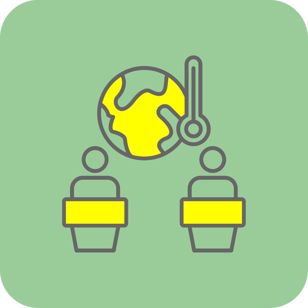 globale riscaldamento discussione pieno giallo icona vettore