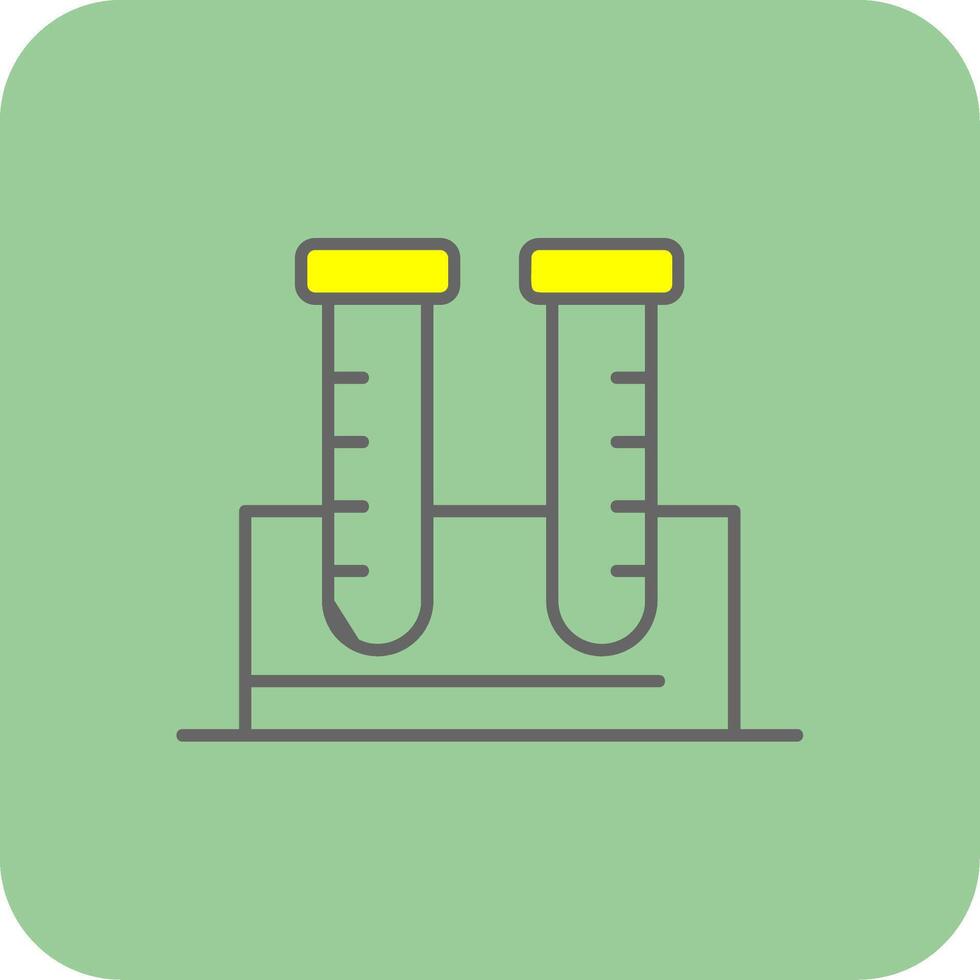 test tubi pieno giallo icona vettore