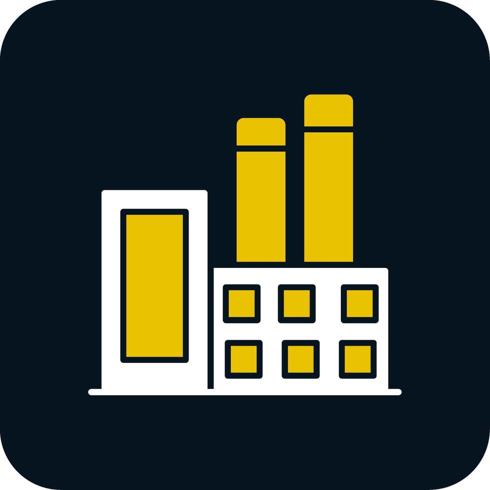 industriale edifici glifo Due colore icona vettore